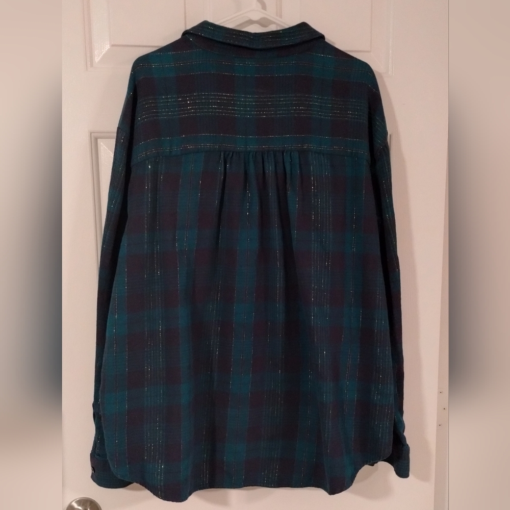 Wonderly Green, Black & Gold Plaid Flannel Shirt - Picture 5 of 7
